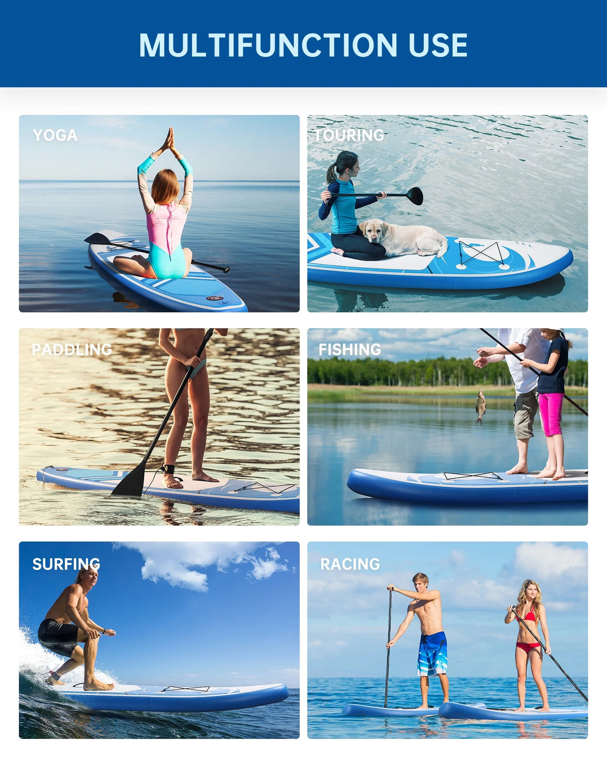 Naipo Inflatable Paddle Board 10FT Stand up Paddle Board 10' SUP 6 in.Thick Board Carry Bag & Fast Pumping Green