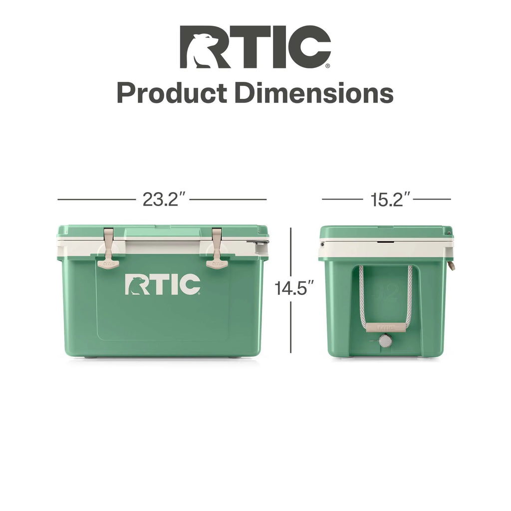 RTIC 32 QT Ultra-Light Hard-Sided Ice Chest Cooler, Fits 48 Cans, Dark Grey & Cool Grey