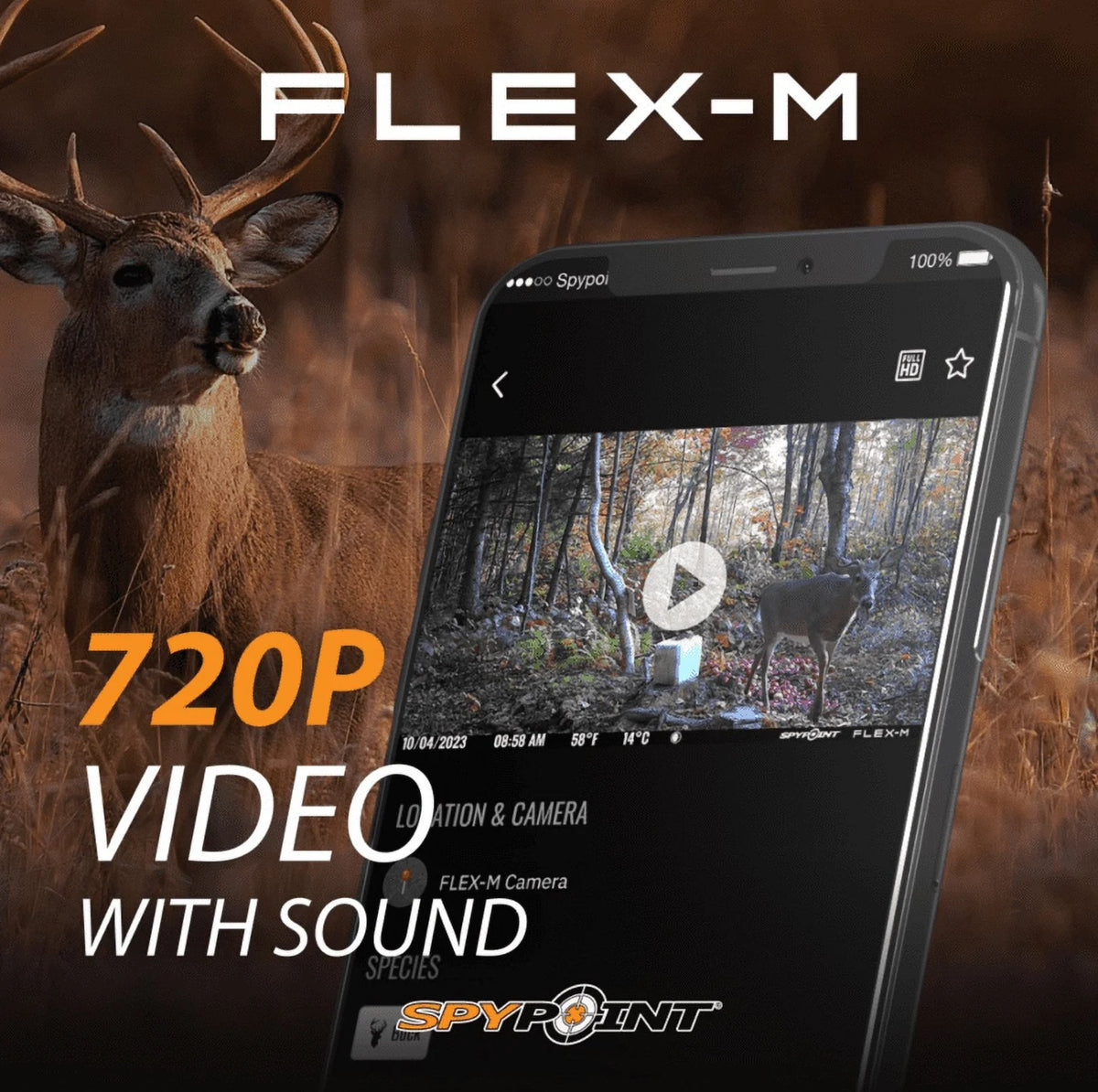 SPYPOINT Flex-m Twin Pack Cellular Trail Camera – Hunting Trail Monitor with GPS, Night Vision, Dual-Sim LTE, IP65 Water-Resistant
