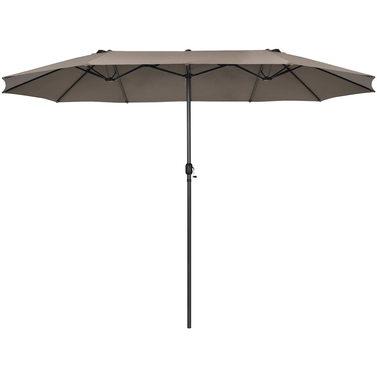 Costway 15ft Beige Patio Double-Sided Umbrella, Crank Lift