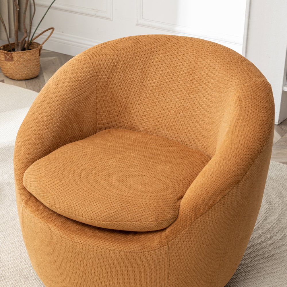 Roundhill Furniture Winnie Modern Barrel Chair, 360 Swivel