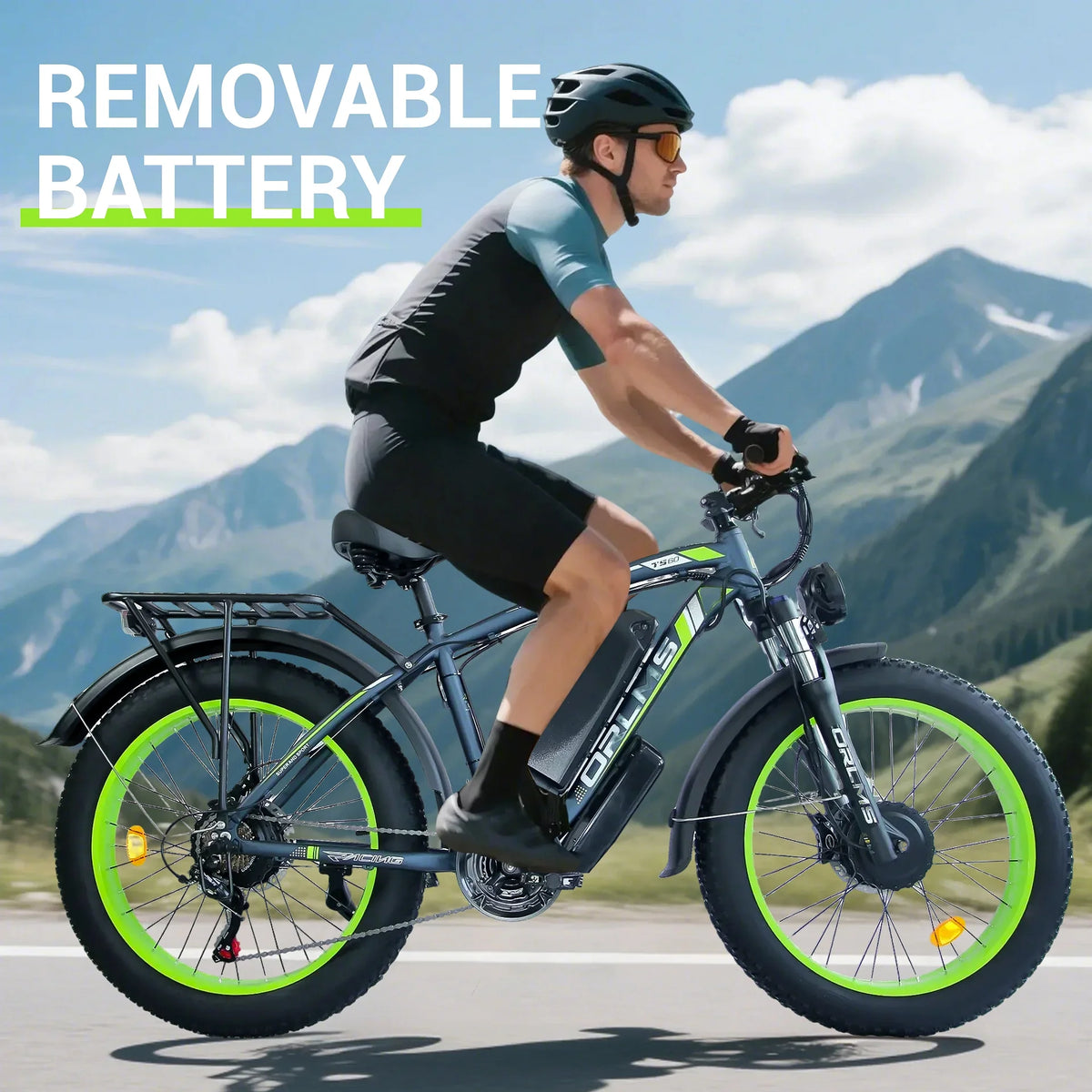 (US in Stock) 5000W Peak Dual Motor Electric Bike for Adults , 60V 25AH Removable Battery Ebike , 50MPH AWD 21-Speed Mountain Snow E-Bike with 26" x 4.0 Fat Tire, Long Range Mountain Off-Road EBikes