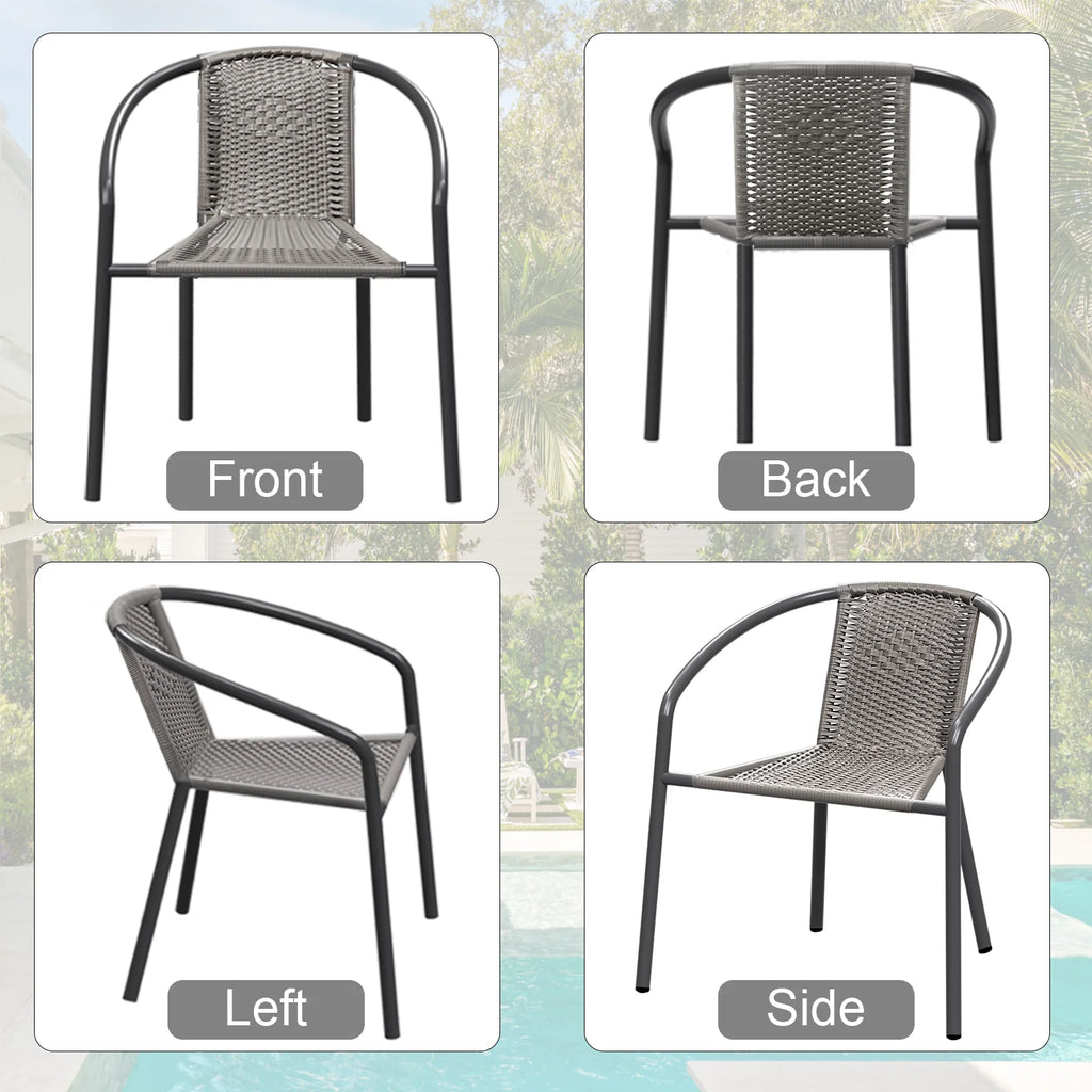 Gaildon Pack Medium Brown Rattan Indoor-Outdoor Restaurant Stack Chair | Versatile and Stylish Seating