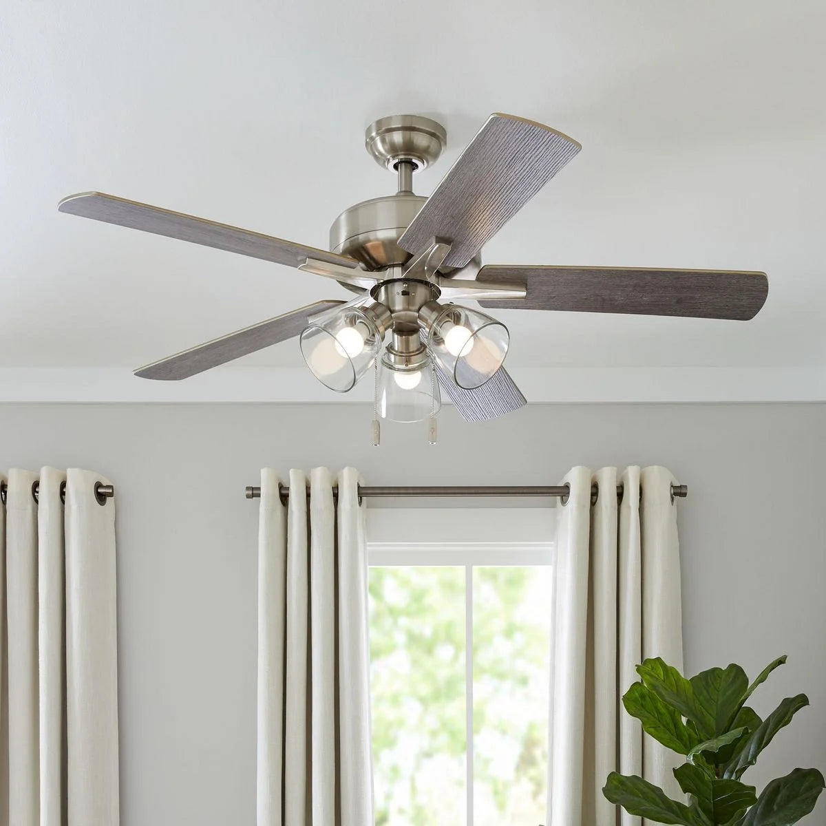 Better Homes & Gardens 52" Bronze Transitional Ceiling Fan, 5 Reversible Blades, 3 LED Bulbs Included