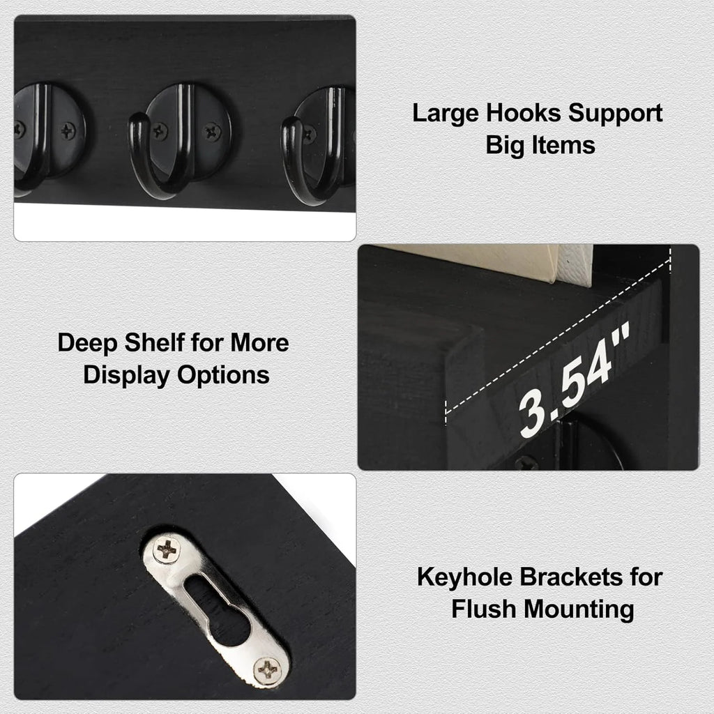 Key Holder with Shelf and Hooks