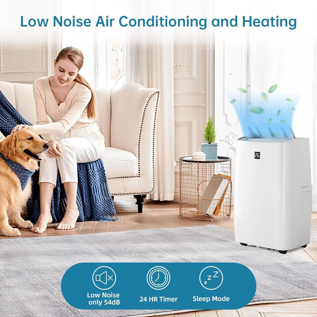 Litake 12000 BTU Portable Air Conditioner 4-in-1 Portable AC Unit Cool up to 550 sq.ft, Portable Air Conditioners, White