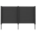 Gymax Outdoor PVC Privacy Panels 2-Pack Picket Fence W/ 3 Cuspidal Foot Stakes Black