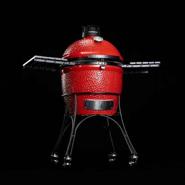 Classic Joe II 18 in. Charcoal Grill in Red with Cart, Side Shelves, Grate Gripper, and Ash Tool