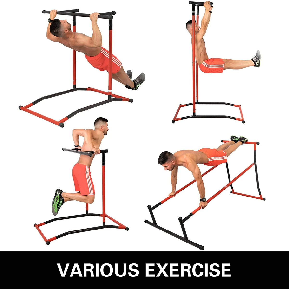 BENTISM Portable Pull Up Dip Station Gym Bar Power Tower Chin Up Fitness Strength W/Bag