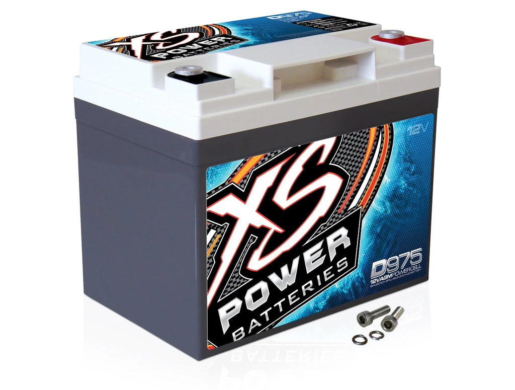 XS Power D975 2100 Amp AGM Power Cell Car Audio Battery + Terminal Hardware