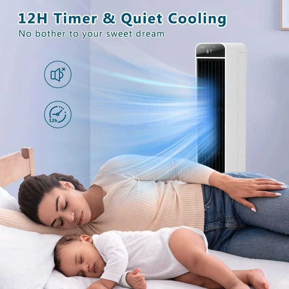LifePlus Evaporative Air Cooler Tower Fan Portable Air Conditioners Indoor 3-in-1 Humidifier 41.5"