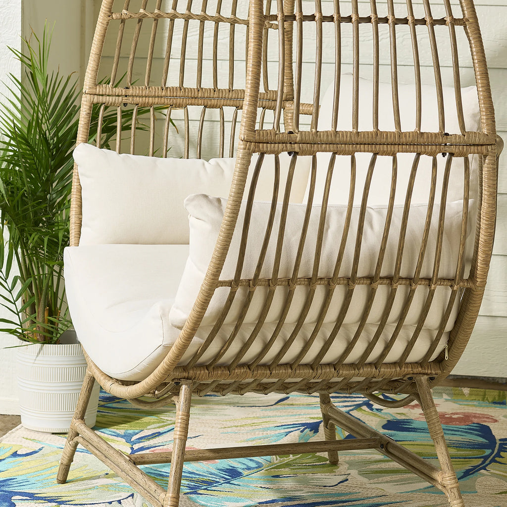 Better Homes & Gardens Bellamy Round Wicker Outdoor Lounge Chair, Beige