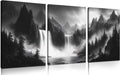 Black and White Foggy Forest Wall Art