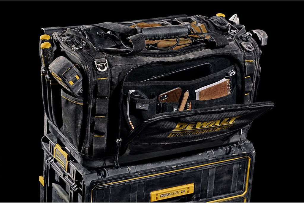 DEWALT Tool Bag 50 Pockets Waterproof Base Vertical Storage, Black