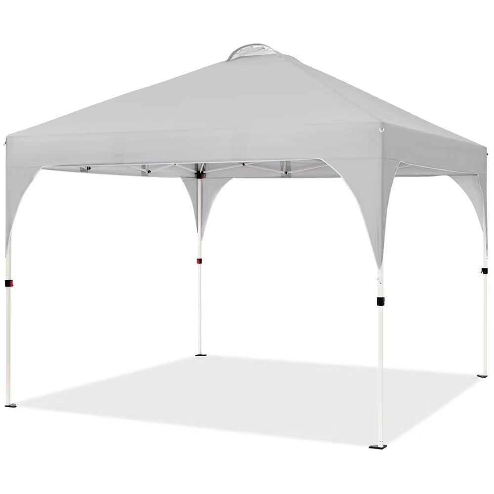 Topeakmart 8x8ft Pop Up Canopy Tent with Adjustable Height and Roller Bag, White