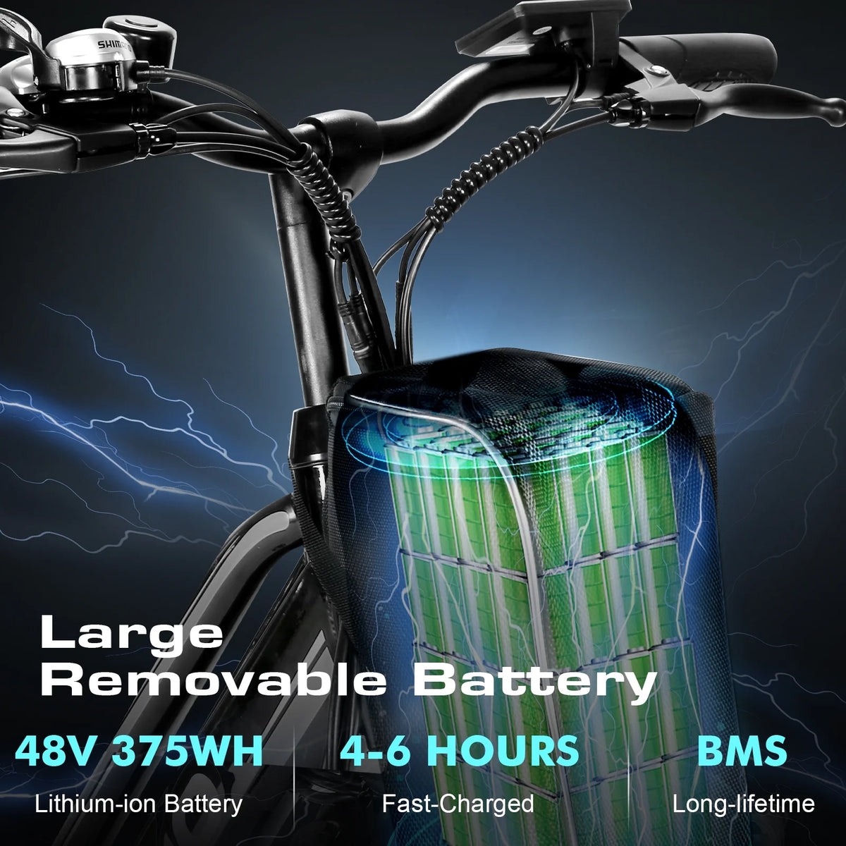 Vivi Electric Bike 26" City Commuter Electric Bike 48V 500W Step-Through Electric Bike 19.8MPH Electric Cruiser Bike Beach Bike with Cruise Control, UL2849 Certified