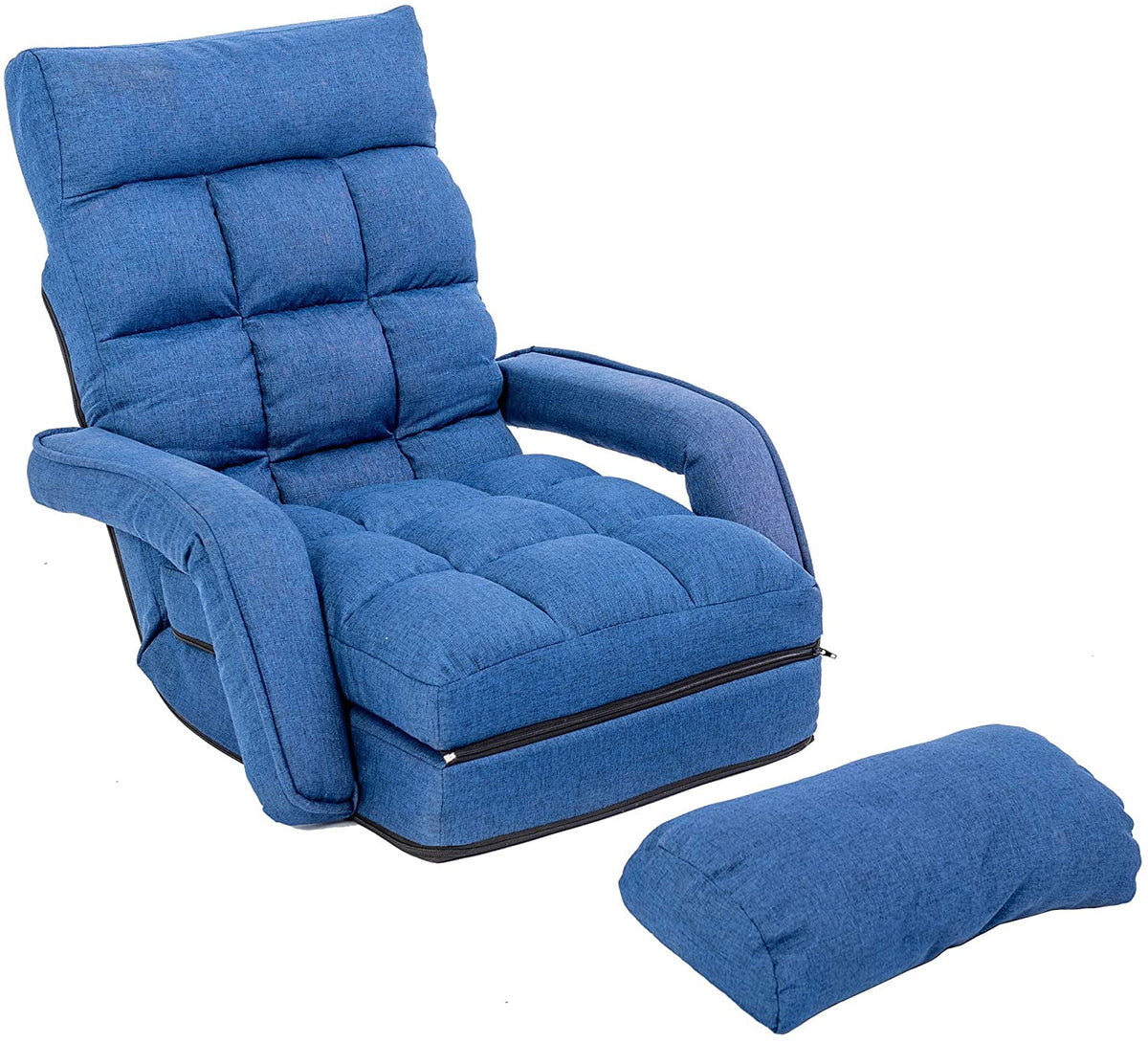Prime Garden Floor Chair 6-Position Folding Gaming Chair for Meditation Indoor, Light Gray