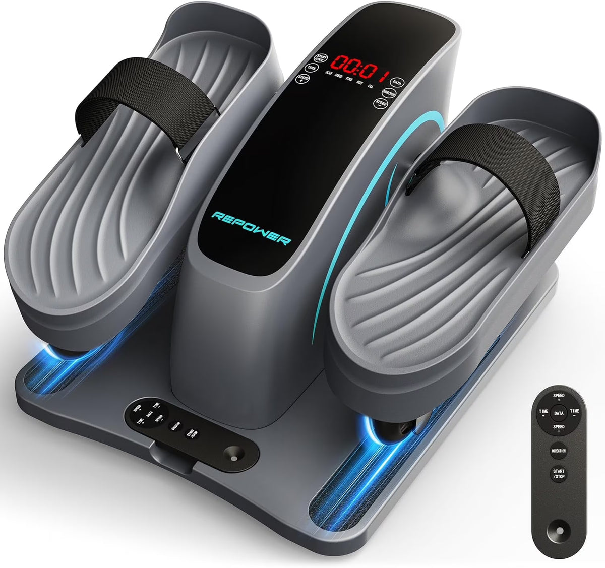 UPGO Under Desk Ellipticals Electric, Elipse Leg Pedal Exerciser for Seniors Fully Assembled, Seated Pedal Exerciser with Remote Control & Non-Slip Pedals