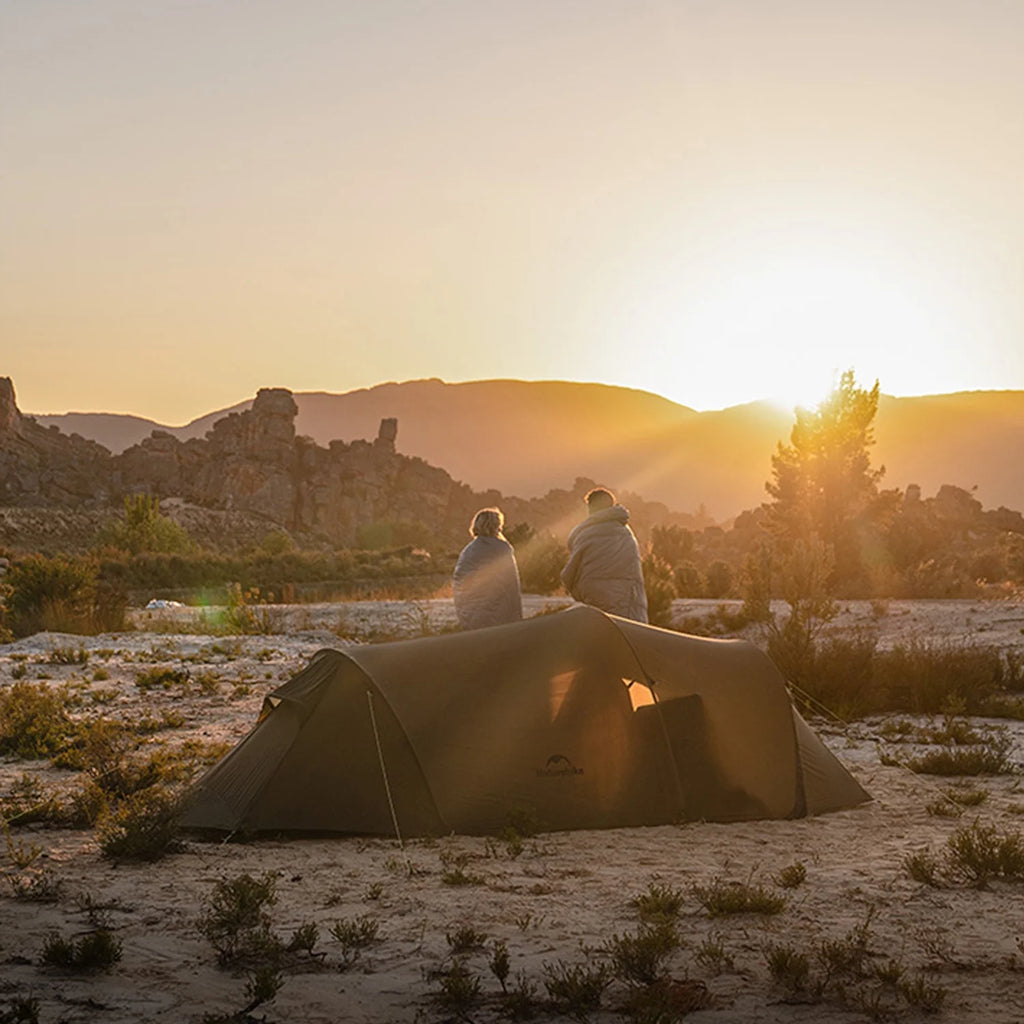 Naturehike, Ultralight Hiking Tent, Tear-resistant Tunnel Tent, Waterproof Camping Tent, Windproof Tent with Hall, 15D Lightweight Silicone-coated Nylon Fabrics,Large size for 2/3 Person.