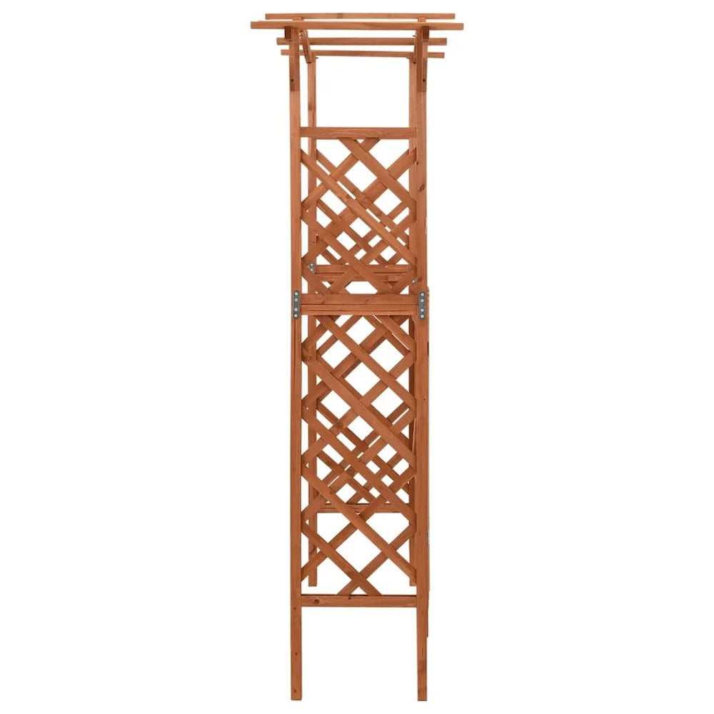 vidaXL Pergola Outdoor Pergola Garden Arch with Gate for Deck Solid Wood Fir