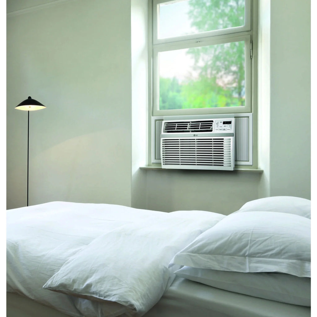 LG 8,000 BTU 340 Sq ft Window Air Conditioner with Remote Control, White, LW8016ER