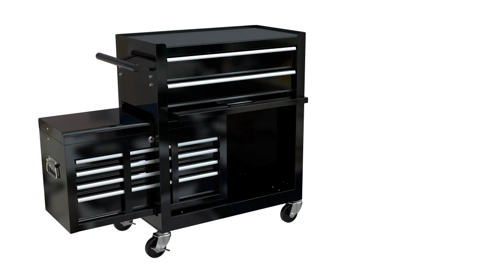 8-Drawer Rolling Tool Chest with Wheels, Removable Tool Box with Locking System, Tool Box Organizer with Hooks, Large Capacity Garage Storage Cabinet for Warehouse, Garage, Repair Shop, Orange