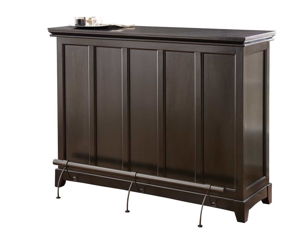 Steve Silver Garcia Pub Style Traditional Home Bar with Silverstone Top, Black