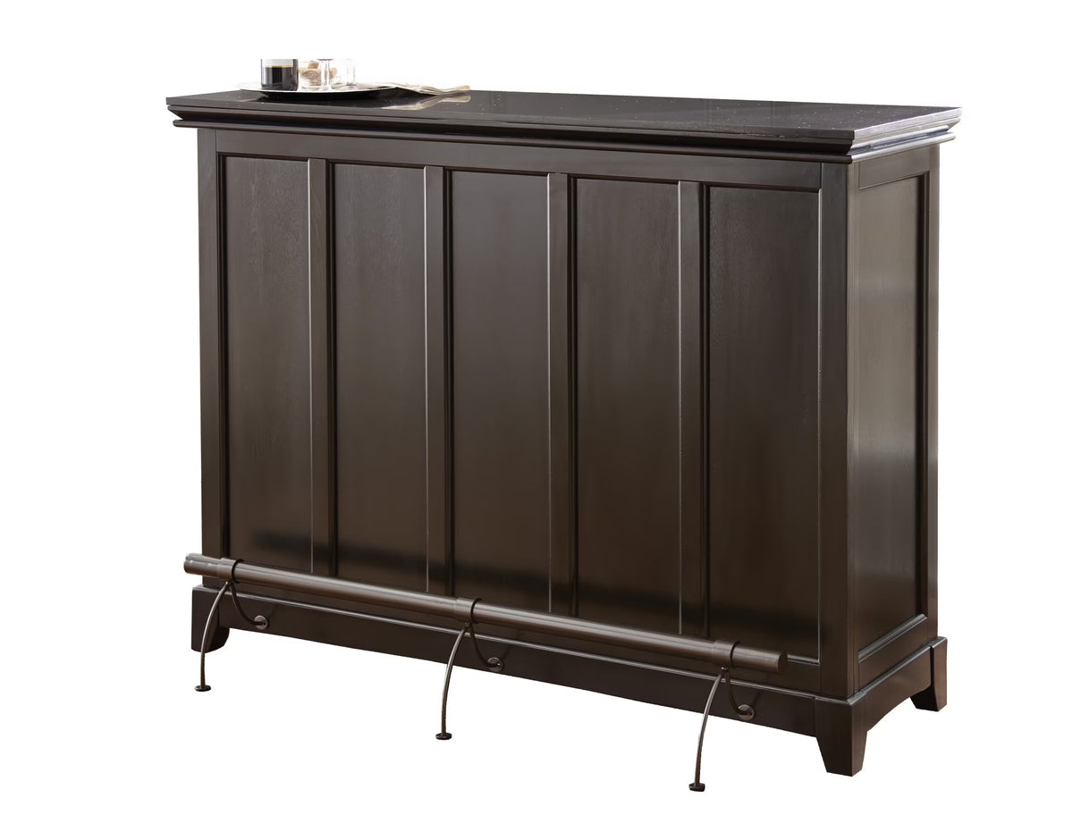 Steve Silver Garcia Pub Style Traditional Home Bar with Silverstone Top, Black