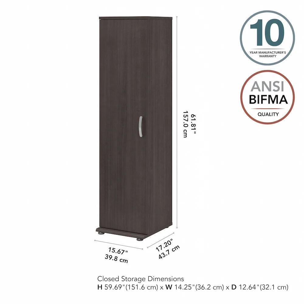 Universal Tall Narrow Storage Cabinet in Platinum Gray - Engineered Wood