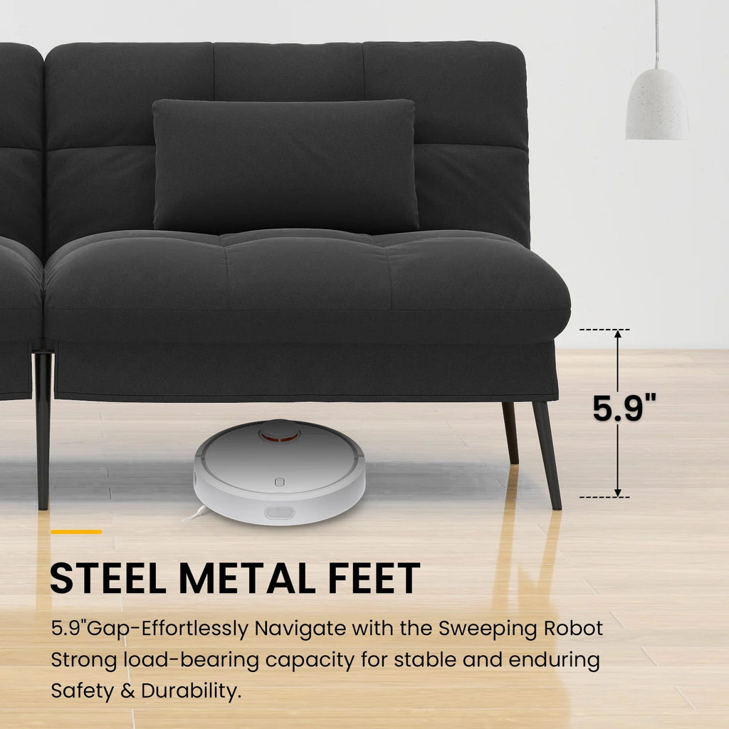 COMHOMA Cloud Comfort Convertible Futon Sofa Bed, Gray