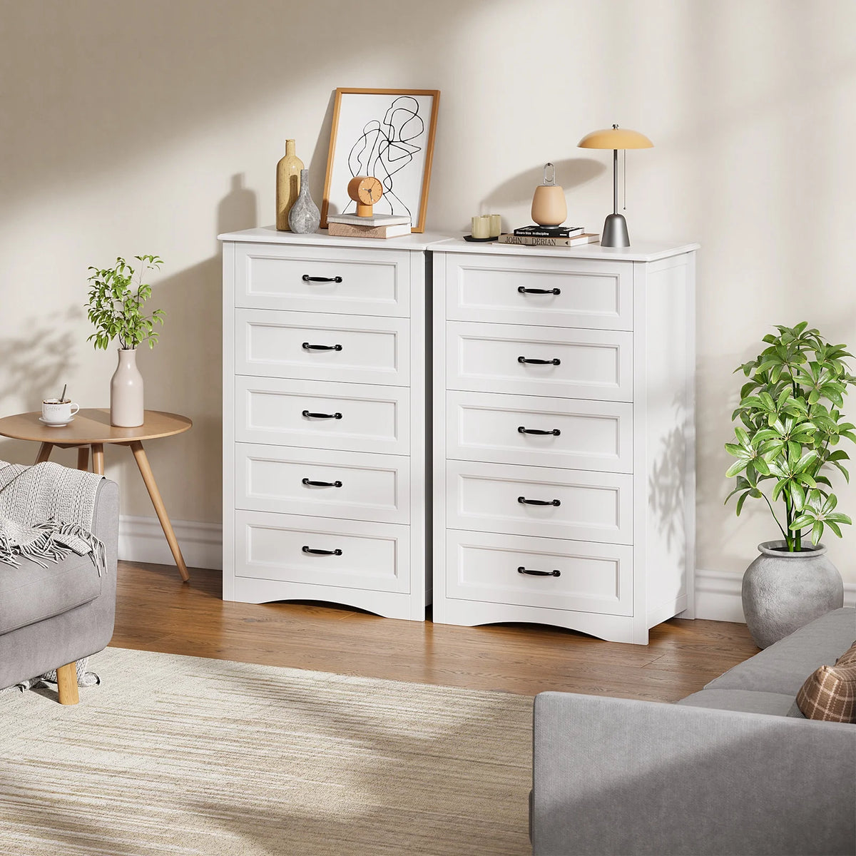 Dresser for Bedroom, Lofka 6-Drawer Wood Dresser with Anti-Tip Safety for Closet| Living Room