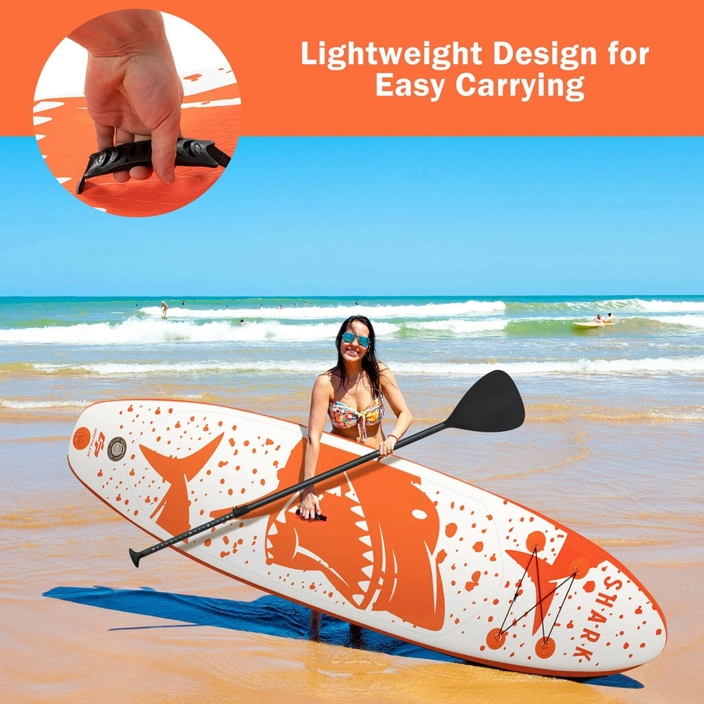 Goplus 11' Inflatable Stand Up Paddle Board with Backpack Aluminum Paddle Pump