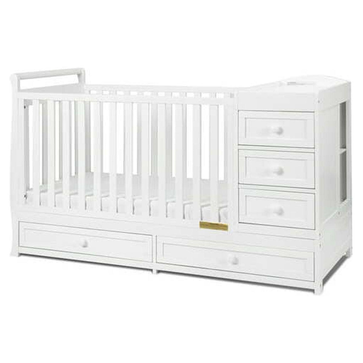 AFG Daphne 2 in 1 Convertible Crib and Changer White