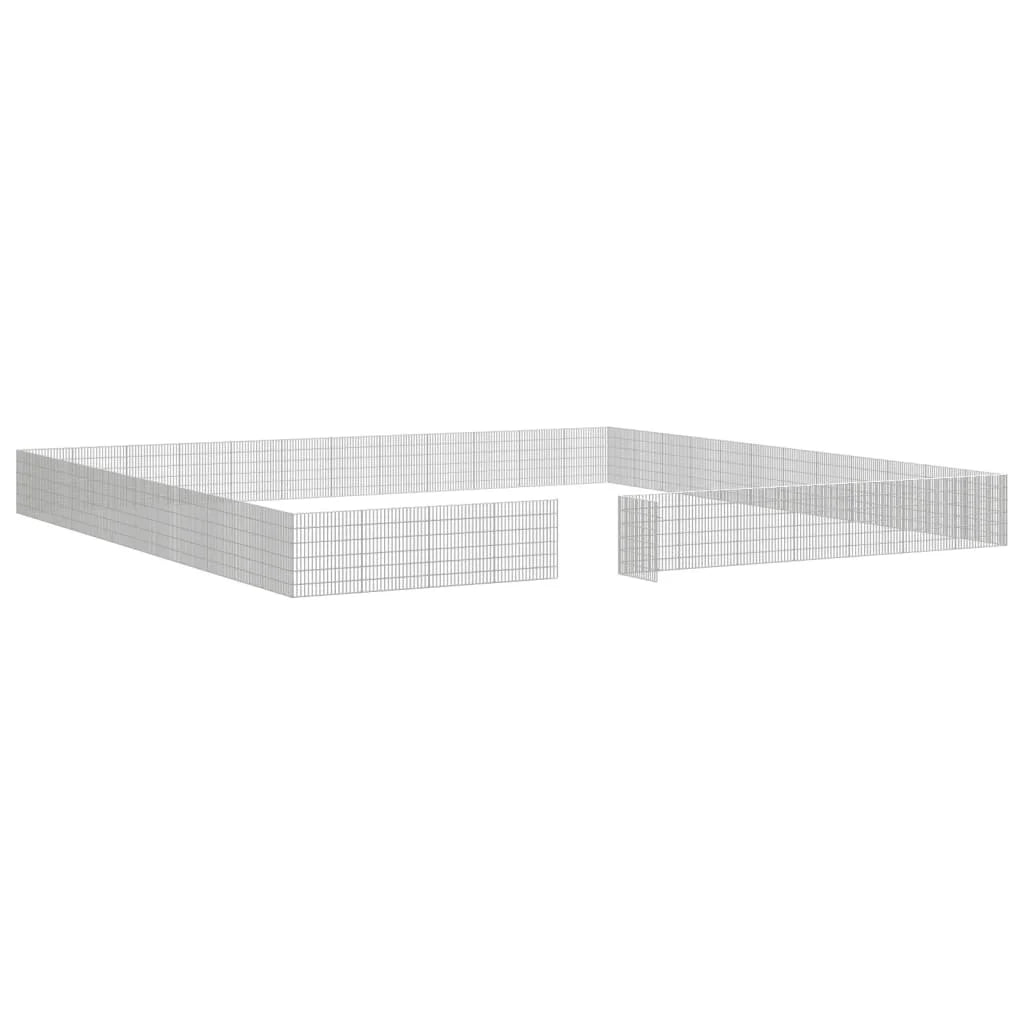 vidaXL Free Range Animal Enclosure 48-Panel 21.3"x23.6" Galvanized Iron