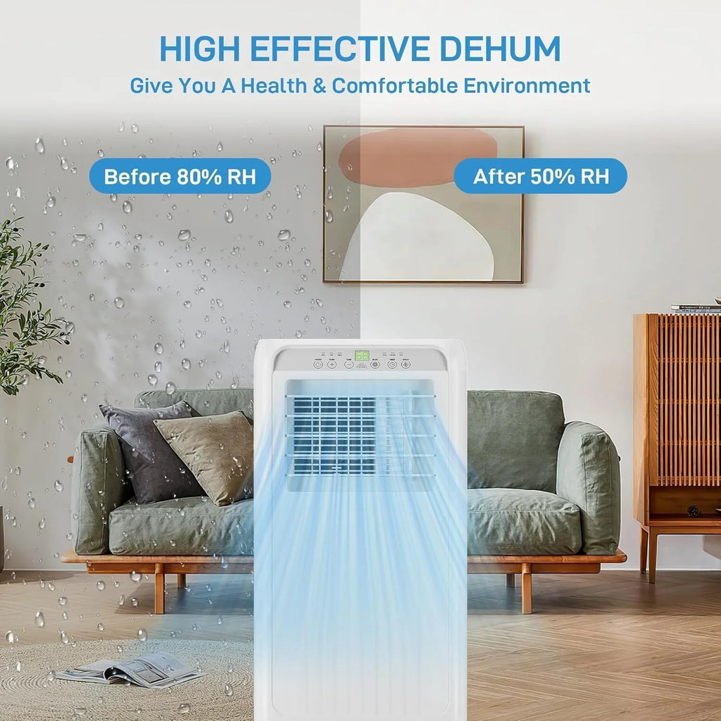 Missky 10000 BTU Portable Air Conditioner with Remote Control, 3-in-1 Mini Standing Portable AC Unit w/Universal Casters & Window Kits, Cools Up to 450 Sq.ft, White