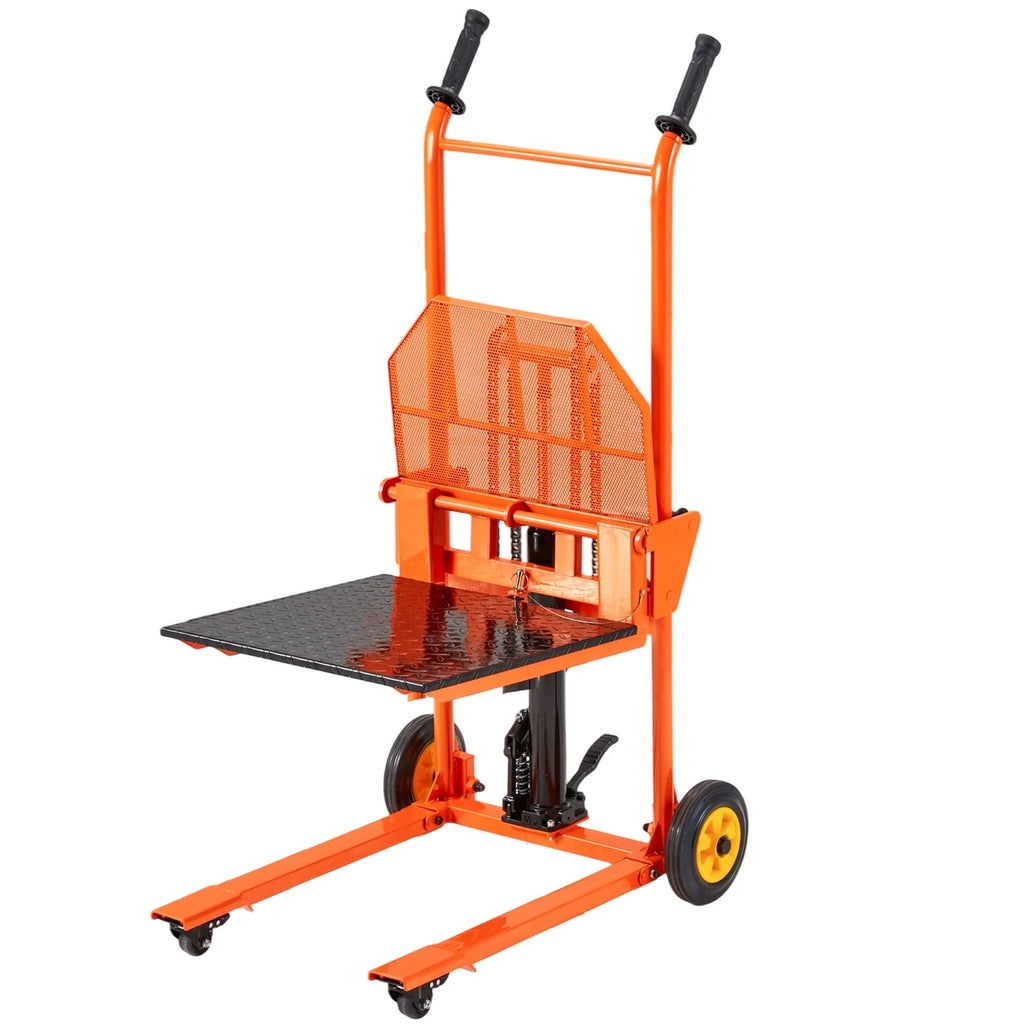 AECOJOY Hydraulic Material Lift Pallet Truck 500 Lbs,Lift Table Cart,32" Max Lift Height Pallet Truck Jack with Lockable Swivel Casters Ideal for Warehouse, Workshop and Garage Use