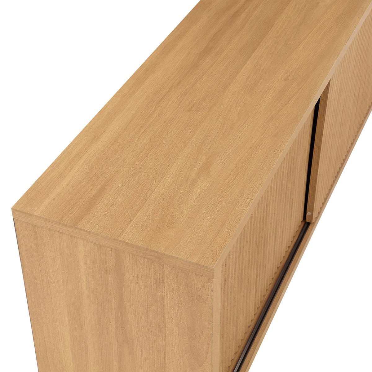 Beautiful Fluted TV Stand for TVs up to 70 by Drew Barrymore, Rich Black Finish