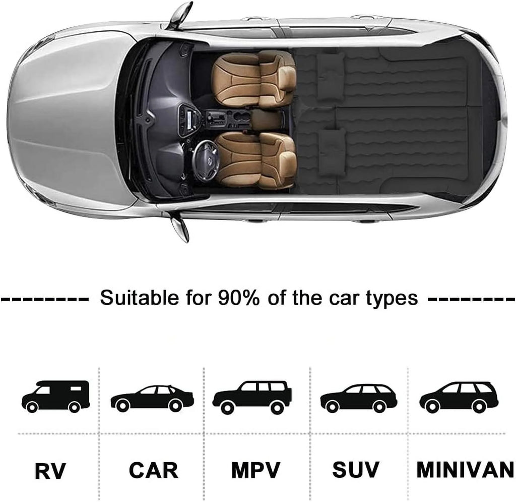 3 in 1 SUV Air Matterss | Car Mattress with Electric Air Pump-2 Support Fillers & 2 Pillows Fits SUV|MPV|Minivan for Road Trip Camping Black