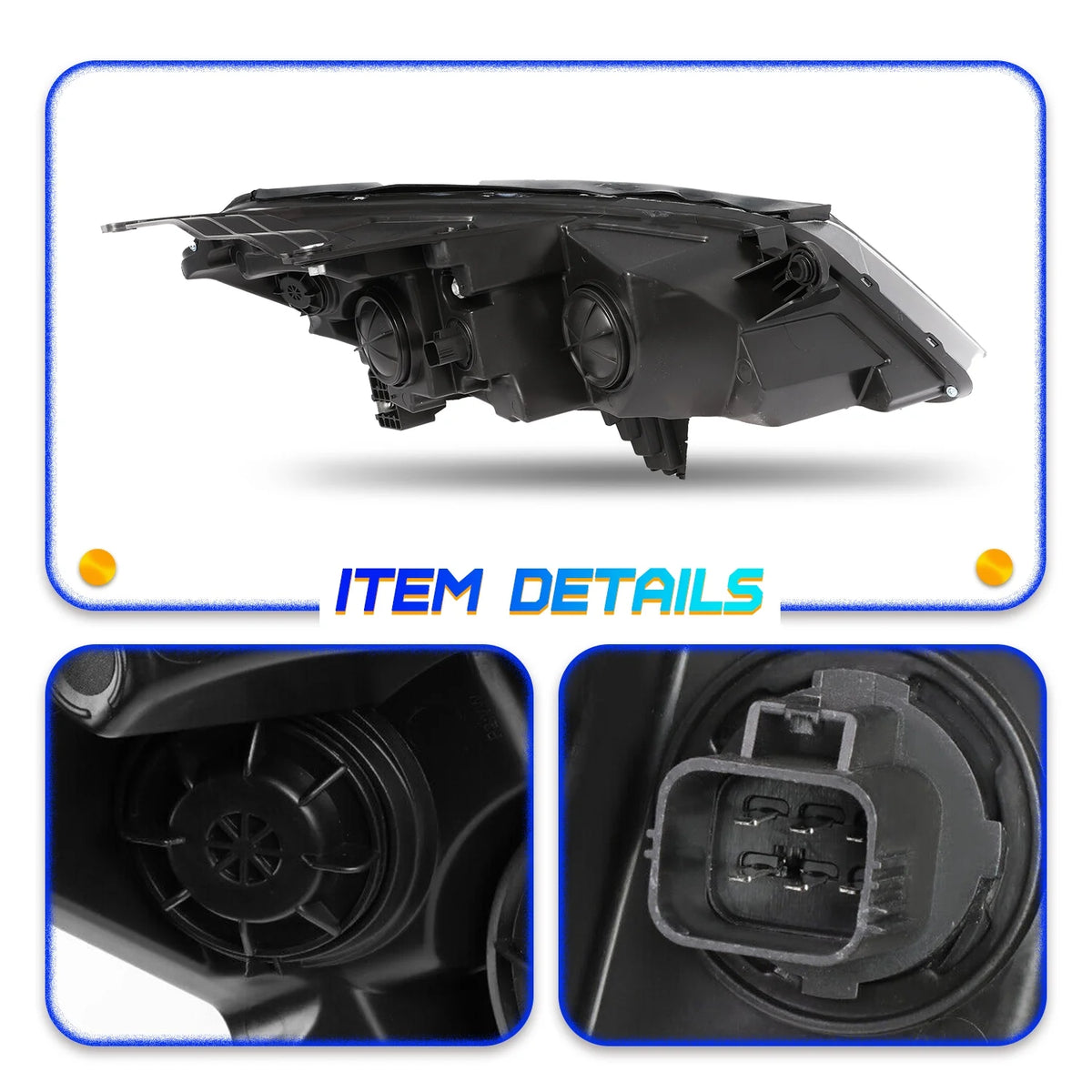 Headlights For 2013-2017 Chevy Traverse Chrome Factory Style Headlamps LH+RH Set