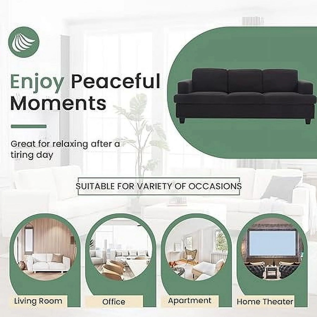 Techmilly Sofa,Comfort Modern Sofa,Extra Deep Seat,3 Seater,Living Room Apartment Lounge Sofa, Corduroy