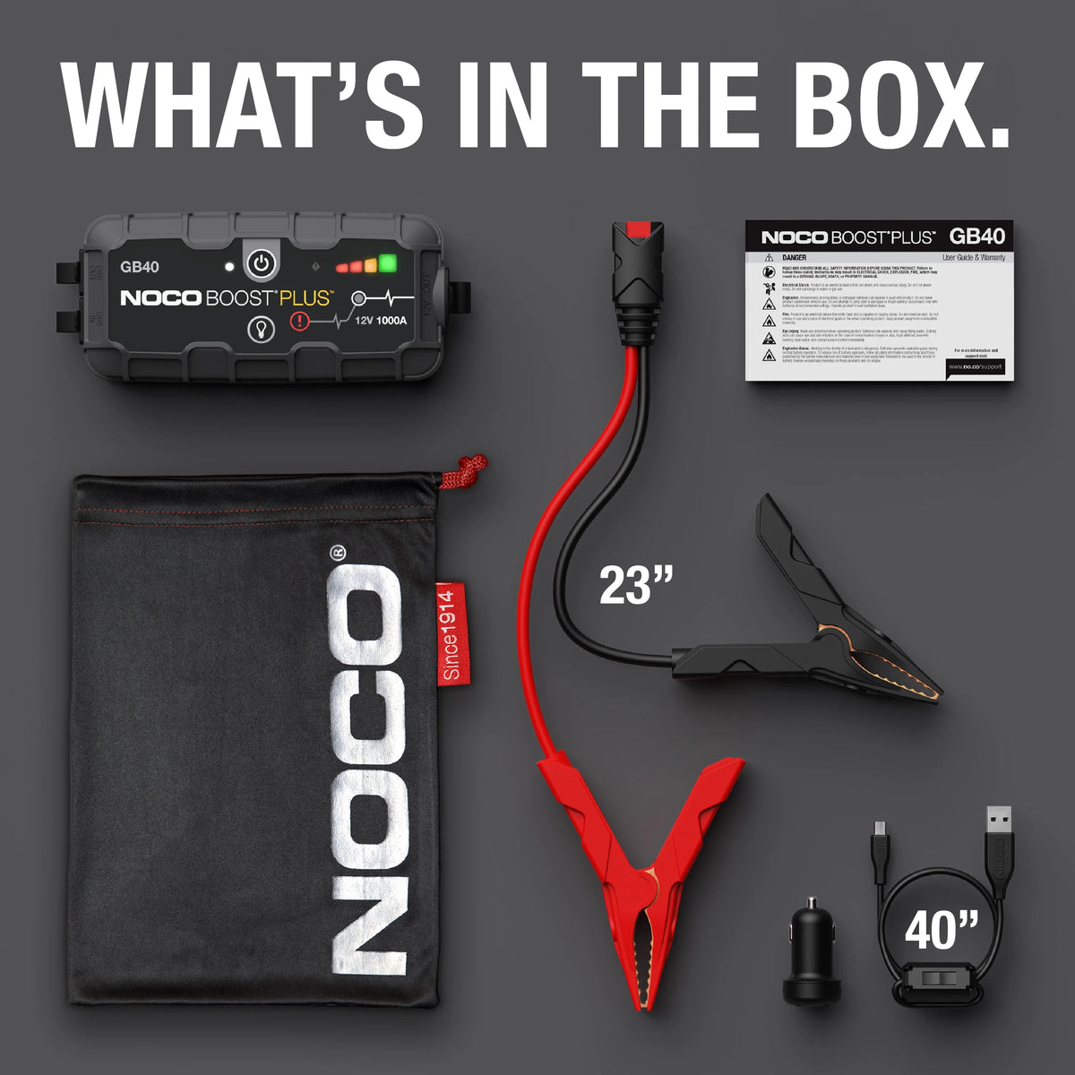 NOCO Boost GB40: 1000A 12V UltraSafe Portable Lithium Jump Starter