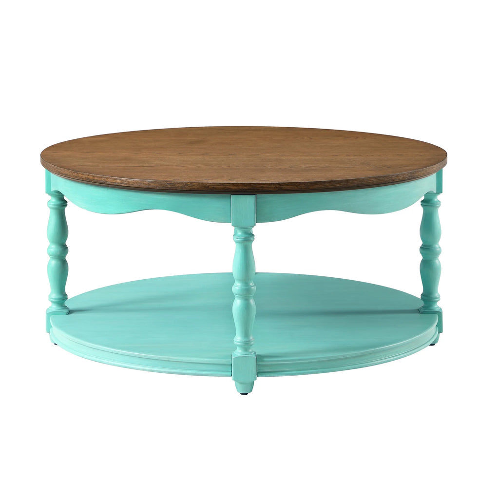 Pioneer Woman Helen Round Coffee Table, Teal