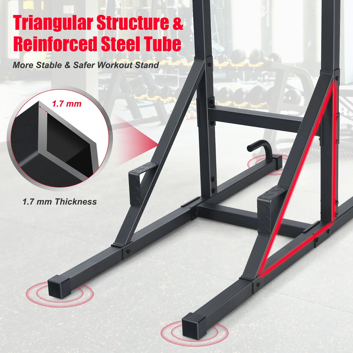Goplus Multi-function Power Tower Pull Up Bar Dip Stand Home Gym Full-body Workout