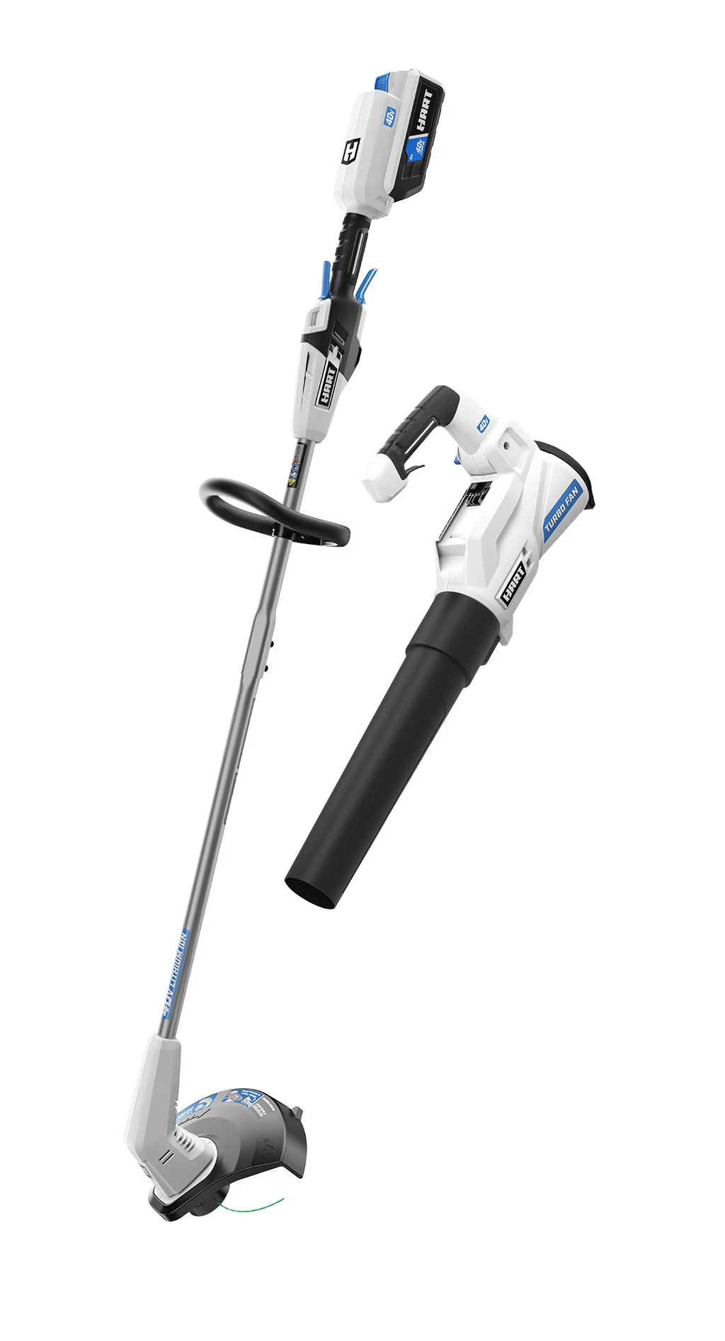 HART 40V 12" String Trimmer and Blower Combo Kit, Generation Two, (1) 4.0Ah Lithium-Ion Battery