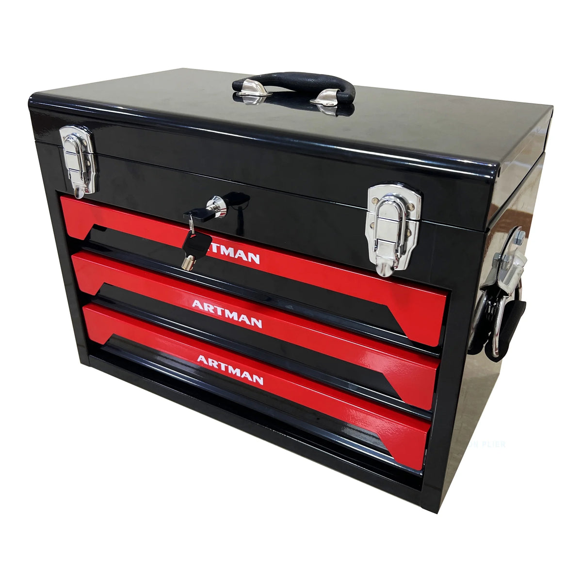 NIGSQJB Tool Set 439pcs with 3 Drawers Tool Box Organizer, Mechanic Tool Set for Home, Tool Box Set 4-Tier Socket Wrench Ratchet Plier Nails, Home Tool Set Mechanics Kit for Adults Man Handyman, Red