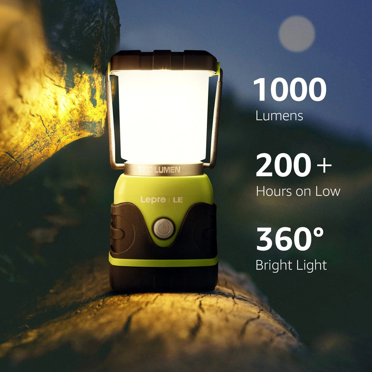 Lepro 2-Pack LED Camping Lanterns, 1000LM Battery Powered Camping Tent Light , 4 Light Modes and IPX4 Waterproof , Perfect Camping Accessories for Hurricane, Emergency, Survival Kits, Hiking, Fishing
