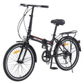 Meghna 24 inch Folding Bike 7 Speed V Brake City Commuter for Men Women Daily Commuting Black