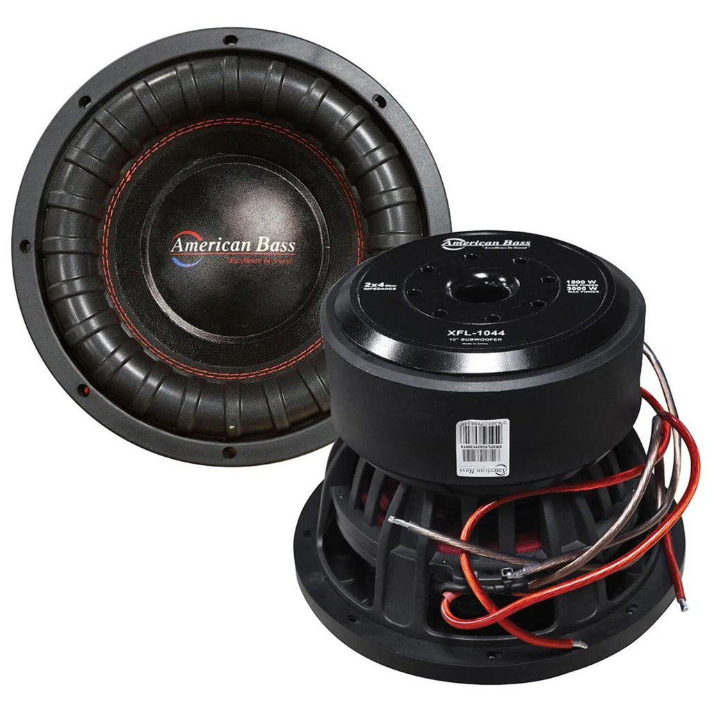 American Bass XFL 1044 10 Inch Dual 4 Ohm Voice Coil 2000 Watt Subwoofer