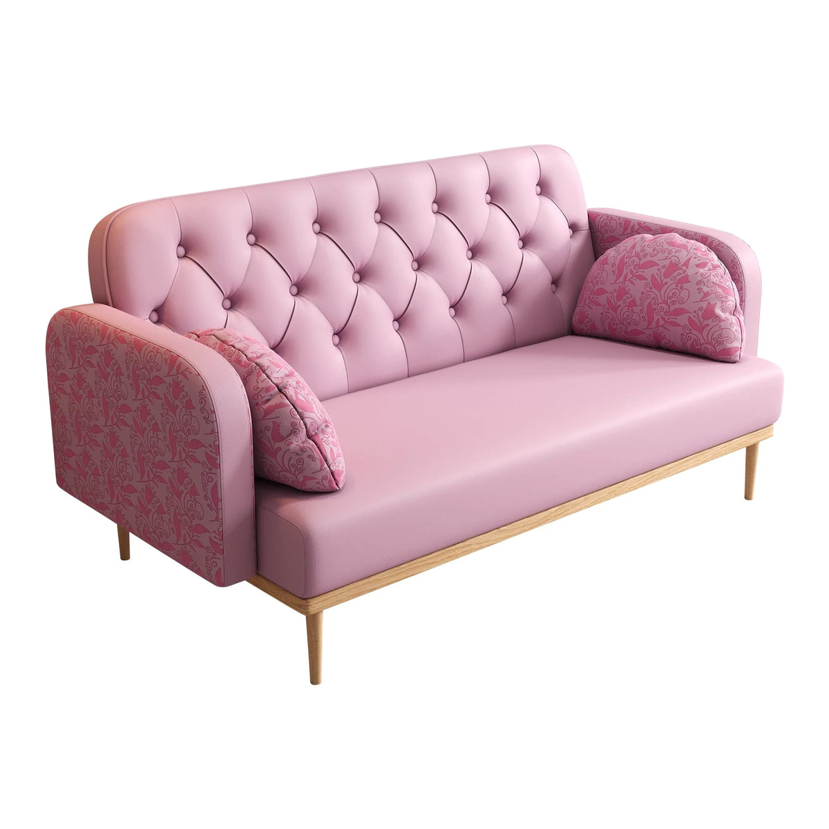 Yocwo Modern Leather blend Loveseat Sofa for Living Room, Pink