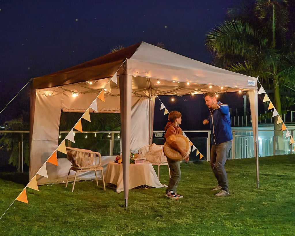 Quictent 8'x8' Pop up Canopy Tent with Sidewalls Instant Outdoor Gazebo Canopy Tent Shelter Enclosed Waterproof, with Wheeled Bag (Pink)